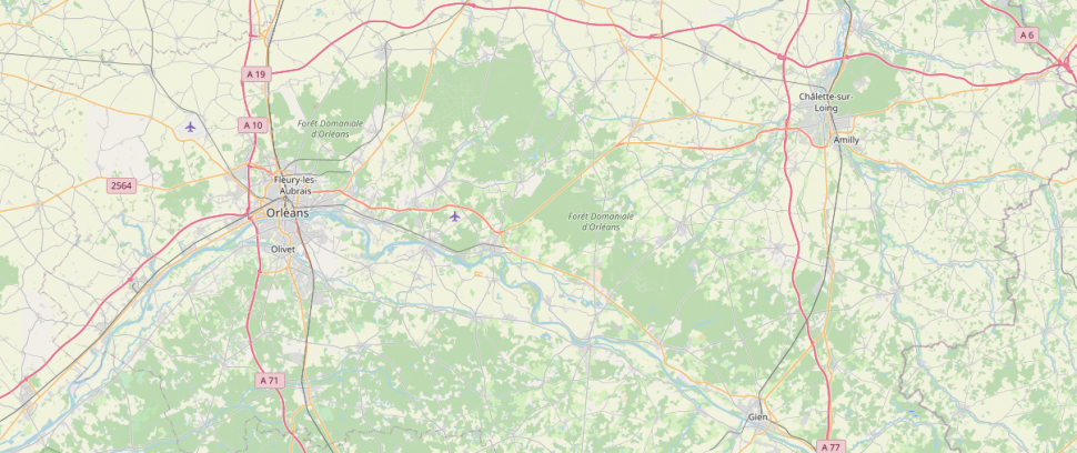 Carte du Loiret, entrez dans les grands itinéraires