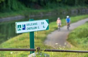 Balisage, panneau directionnel sur l'itinéraire de la Loire à vélo